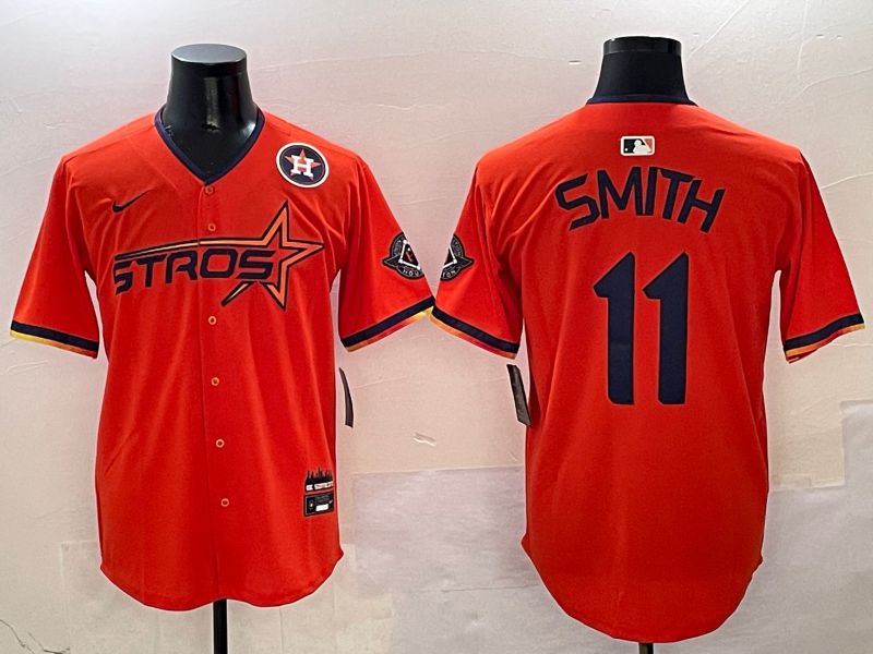 Men Houston Astros #11 Smith Orange three generations Joint Name Nike 2025 MLB Jersey style 10->houston astros->MLB Jersey